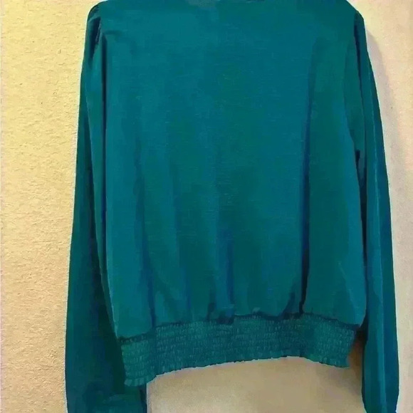 Olive and Oak dark teal jade cross long sleeve blouse - Picture 5 of 5
